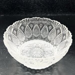 Vintage KIG Indonesia Crystal Clear Glass Bowl Scalloped Rim Candy Nut Dish 5"